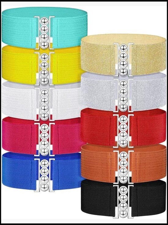 Wide Elastic Stretch Belt with Alloy Buckle for Women main image 4
